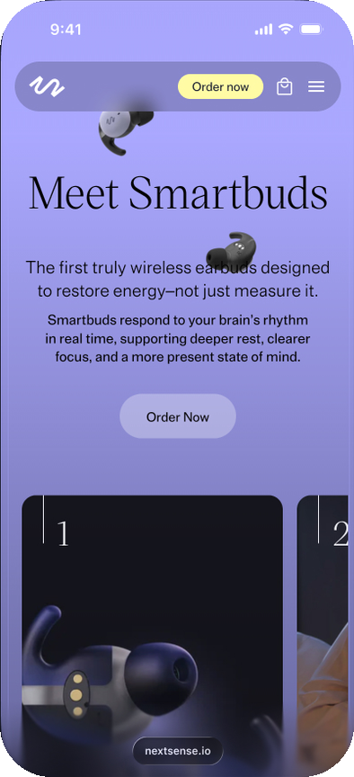 Nextsense Shopify storefront