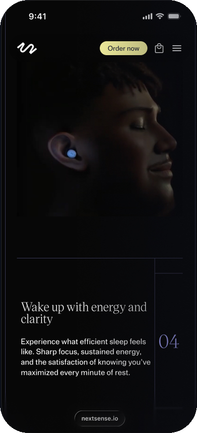 Dark mobile product page